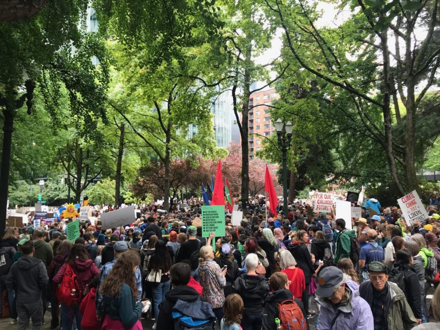 Students converge on downtown Portland