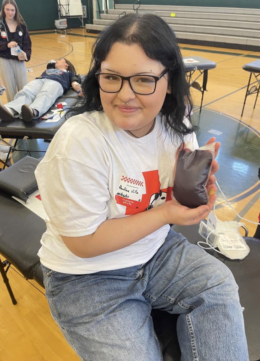 Paulina Villa at Rex Putnams blood drive.